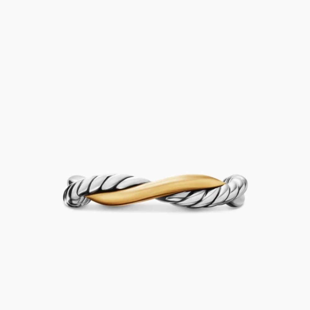 David Yurman PETITE INFINITY BAND RING
Sterling Silver with 14K Yellow Gold, 4mm